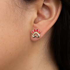 Pequeños Y Adorables Pendientes En Forma De Huella De Perro, De Plata 925, Elegantes Y De Estilo Casual, Adecuados Para Mujeres En Su Día A Día