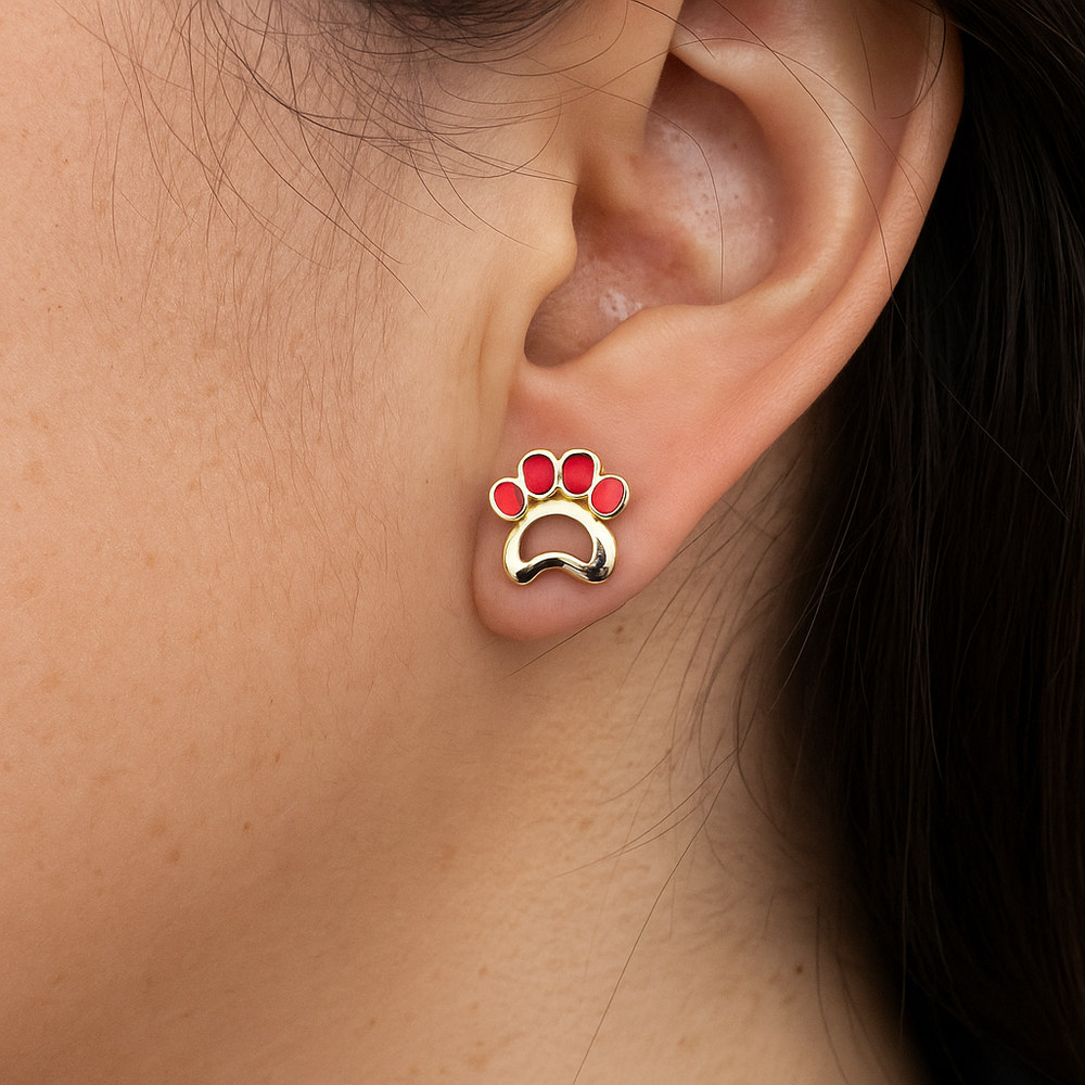 Pequeños Y Adorables Pendientes En Forma De Huella De Perro, De Plata 925, Elegantes Y De Estilo Casual, Adecuados Para Mujeres En Su Día A Día